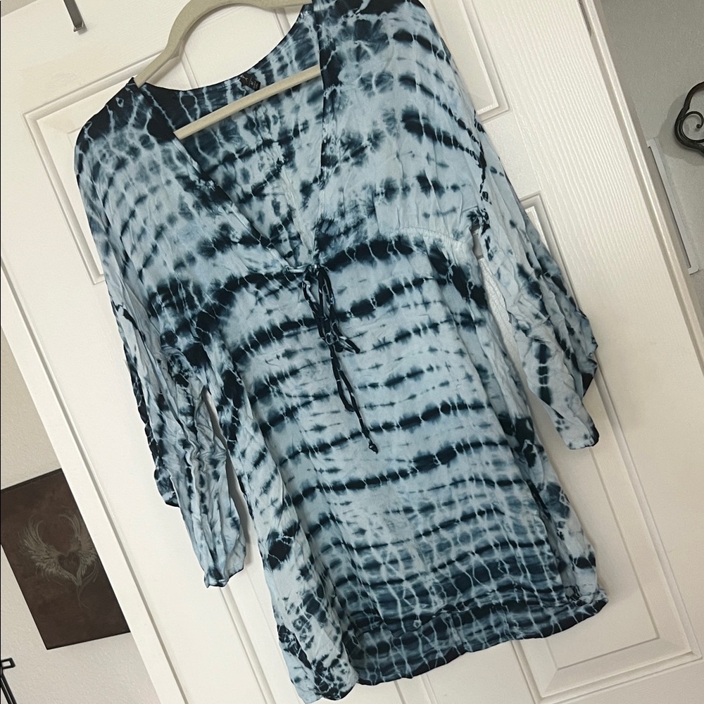 Raviya Blue Tie-Dye Bathing Suit Cover-Up